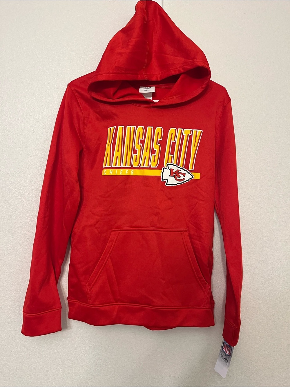 NWT Kansas City Chiefs Youth XL Hoodie Red Pullover Football Sweatshirt
